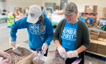 Team members volunteering at Hidden Harvest, Saginaw